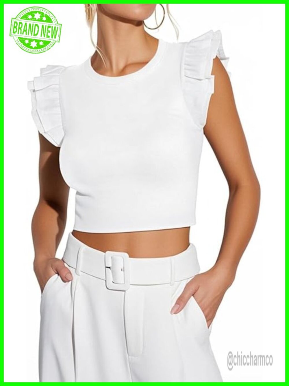 Ribbed Knit Crop Tank Top Sleeveless Blouse Trendy Summer Tshirt